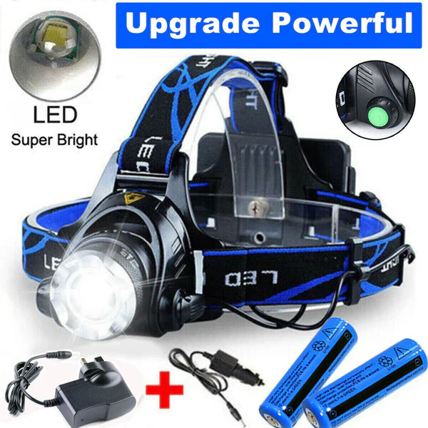 990000LM Rechargeable LED Headlamp Zoomable Torch Tactical Headlight Flashlight - Image 2