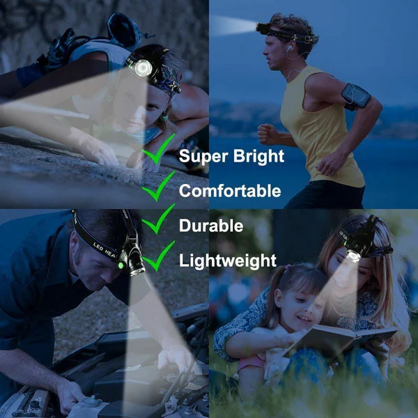 990000LM Rechargeable LED Headlamp Zoomable Torch Tactical Headlight Flashlight - Image 6