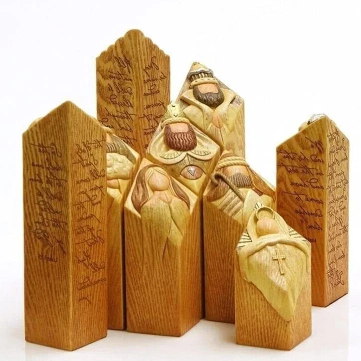 9pcs Heaven Nativity Tree Pillar Statues - Image 2