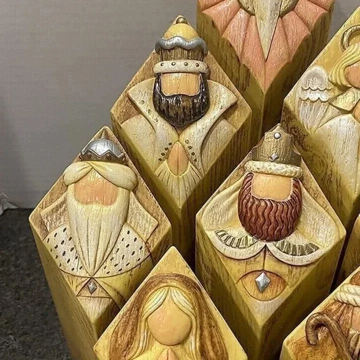 9pcs Heaven Nativity Tree Pillar Statues - Image 4