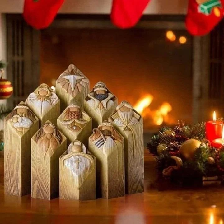9pcs Heaven Nativity Tree Pillar Statues - Image 7