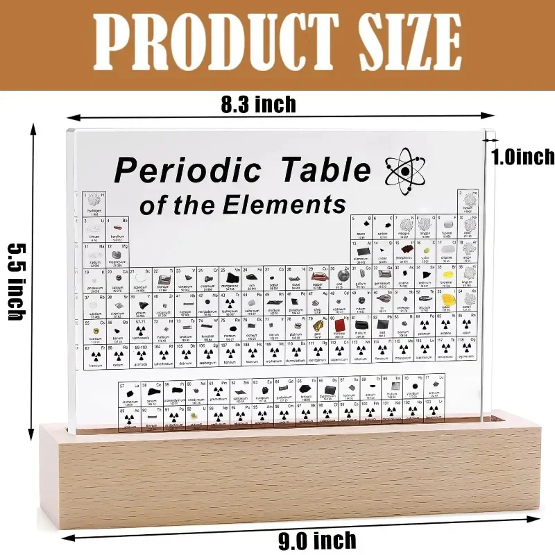 Acrylic Periodic Table with Wooden Light Base - Image 4