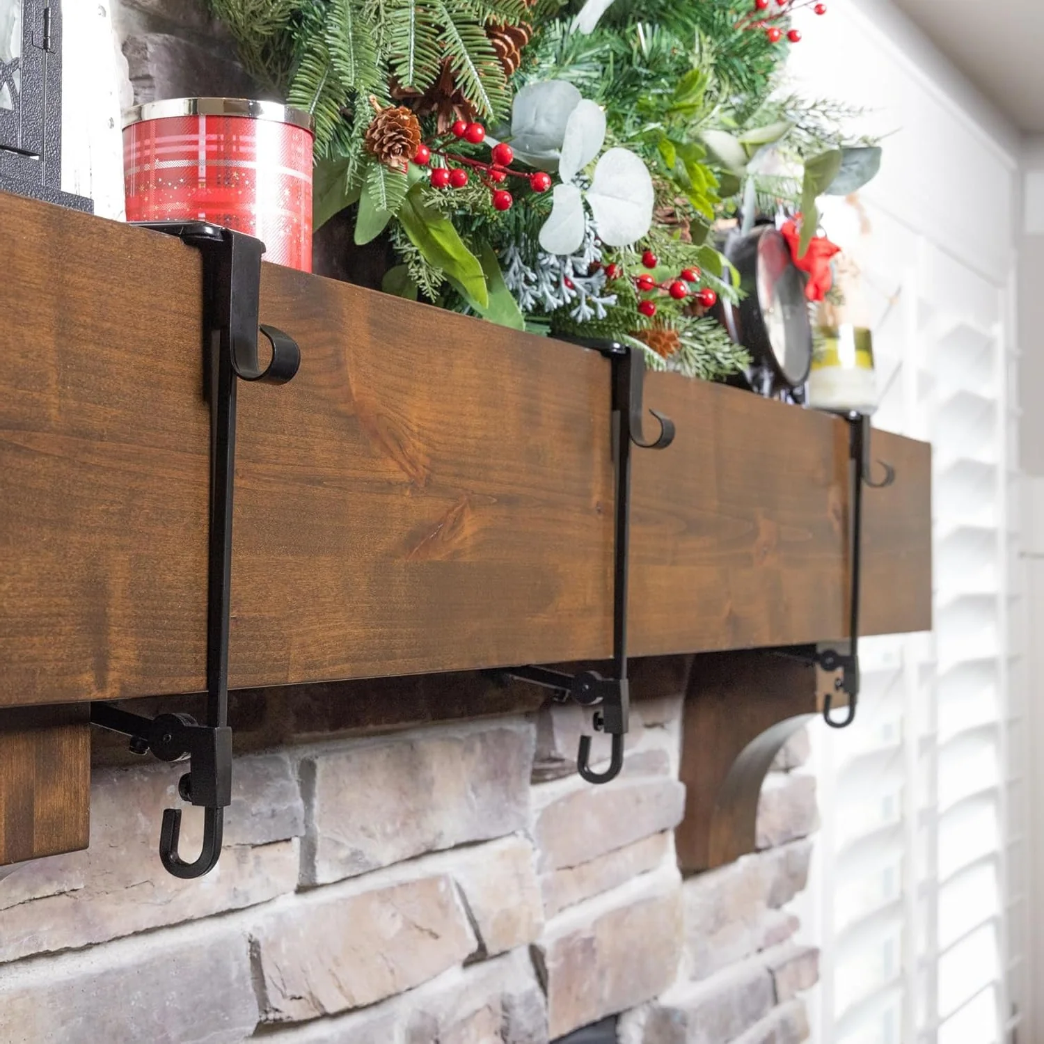 Adjustable Fireplace Stocking and Garland Hanger Set - Image 10