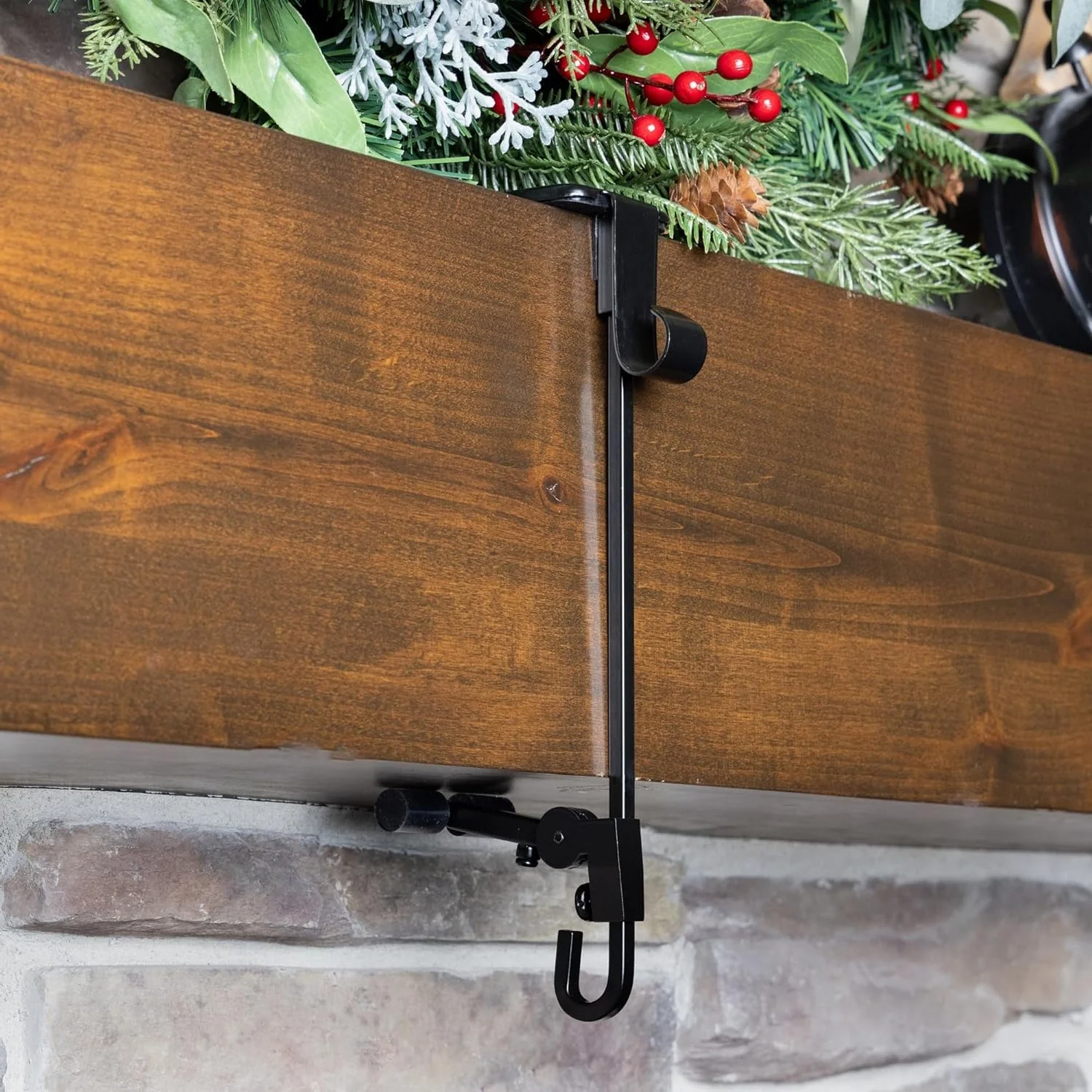 Adjustable Fireplace Stocking and Garland Hanger Set - Image 6