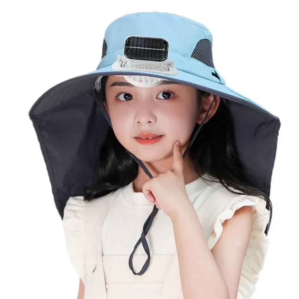 Adjustable Kids Solar Fan Hat - Image 10