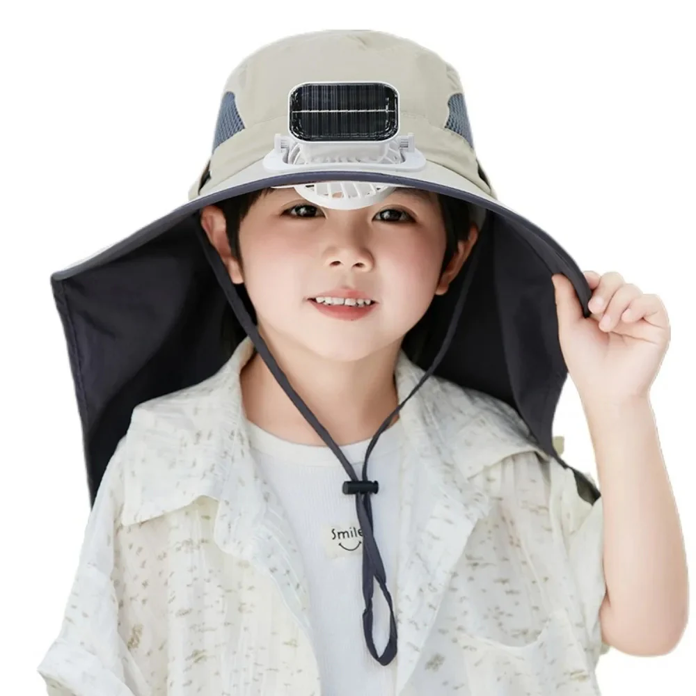 Adjustable Kids Solar Fan Hat - Image 12