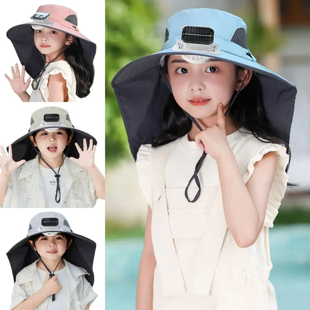 Adjustable Kids Solar Fan Hat - Image 5