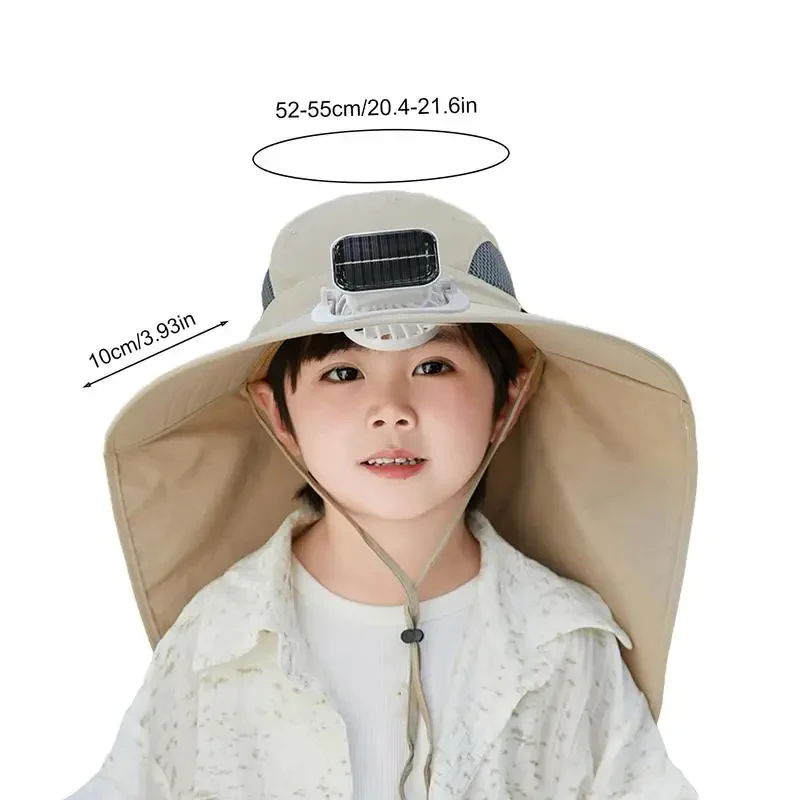 Adjustable Kids Solar Fan Hat - Image 7