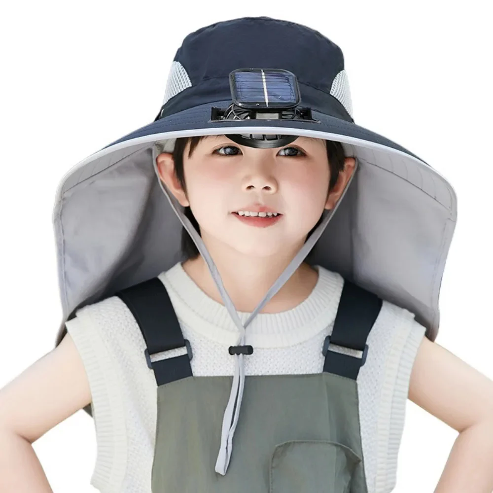 Adjustable Kids Solar Fan Hat - Image 9
