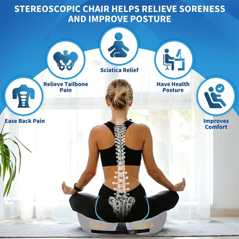 Adjustable Memory Foam Sit Bone Relief Seat Cushion - Image 4