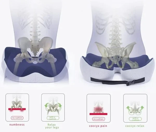 Adjustable Memory Foam Sit Bone Relief Seat Cushion - Image 7