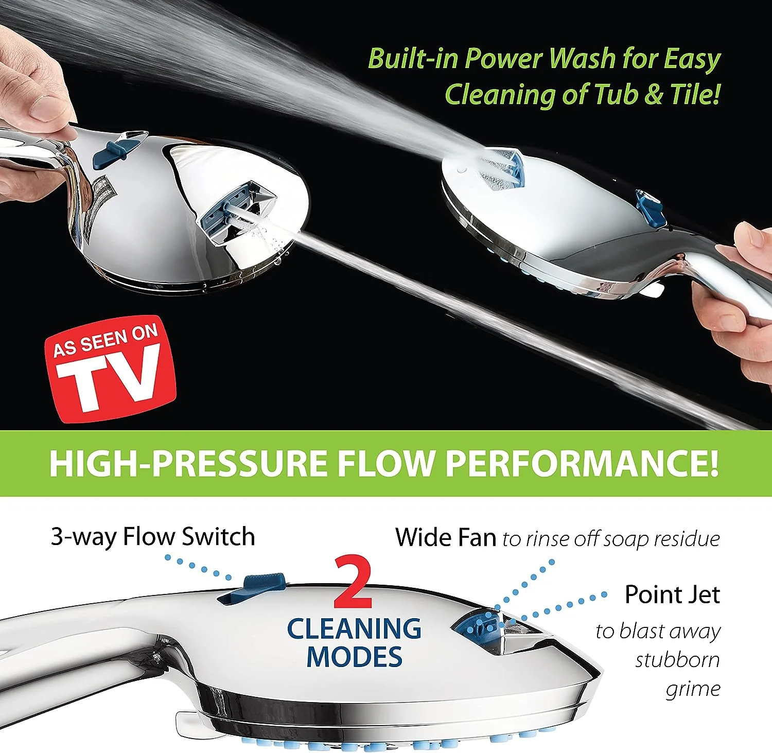 Adjustable Pressure Handheld Shower Head With A Hose - Image 5