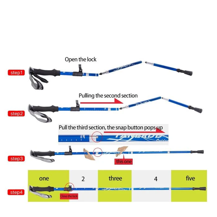 Adjustable Trekking Poles - Foldable Telescopic Pole - Image 5
