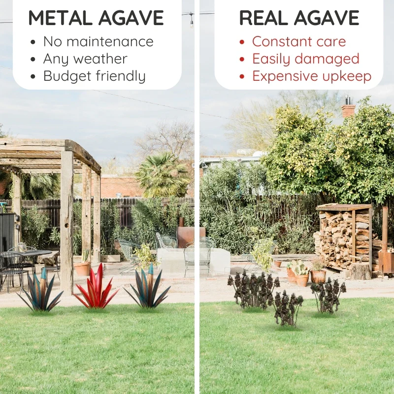 Agave Americana Metal Decorative Plant - Image 12