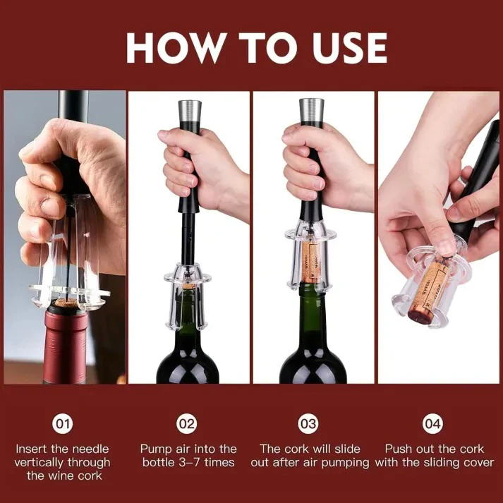 Air-Assist Wine Bottle Opening Set - Image 2