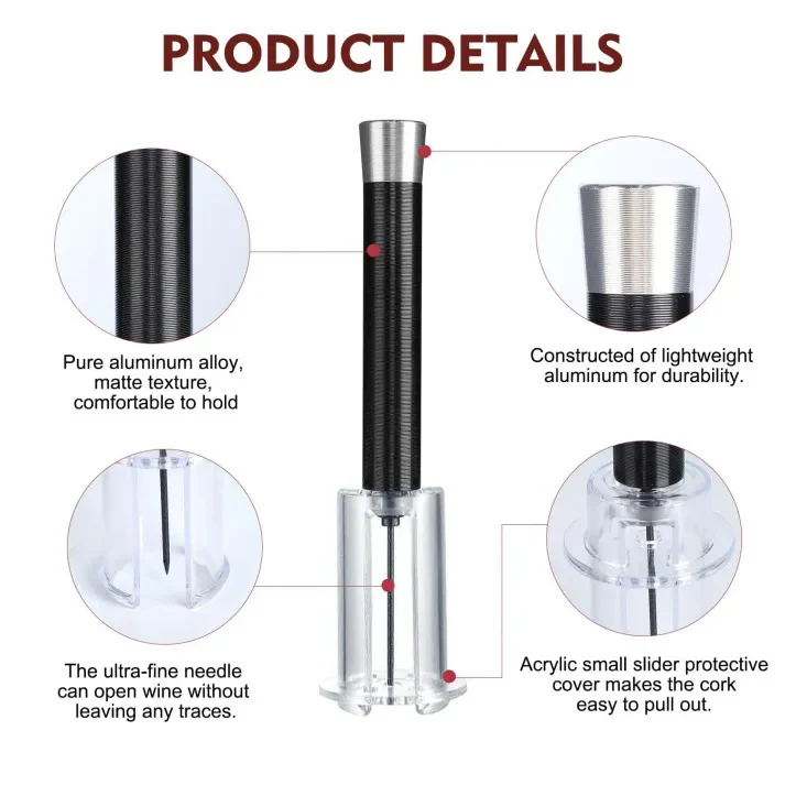 Air-Assist Wine Bottle Opening Set - Image 3