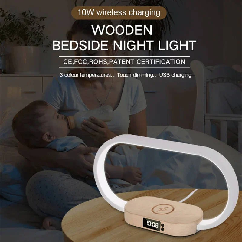 Alarm Clock with Wireless Charging and Night Light - Image 3