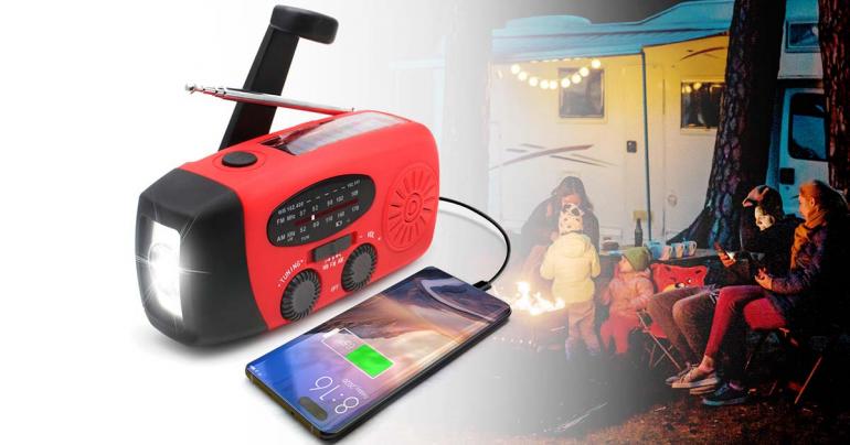 All-in-One Emergency Radio with Solar Power and Power Bank - Image 4