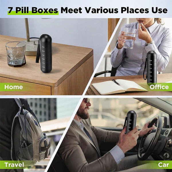Aluminum 7 Days Portable Pill Organizer for Travel, Pill Box Pill Container - Image 12