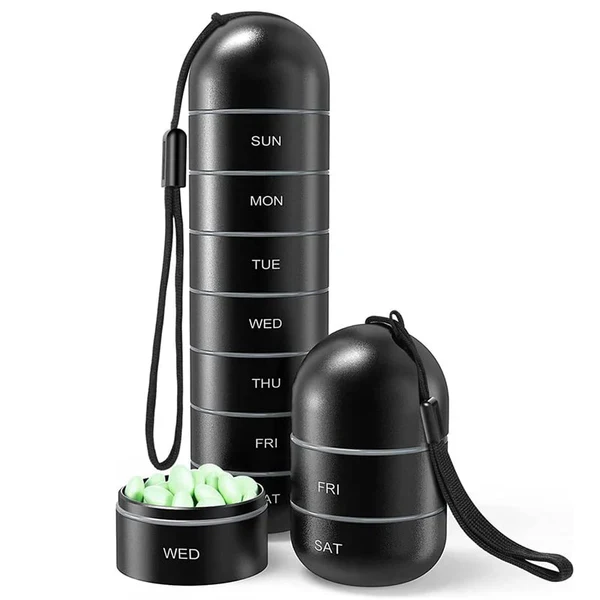 Aluminum 7 Days Portable Pill Organizer for Travel, Pill Box Pill Container - Image 5