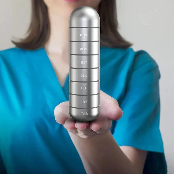Aluminum 7 Days Portable Pill Organizer for Travel, Pill Box Pill Container - Image 6