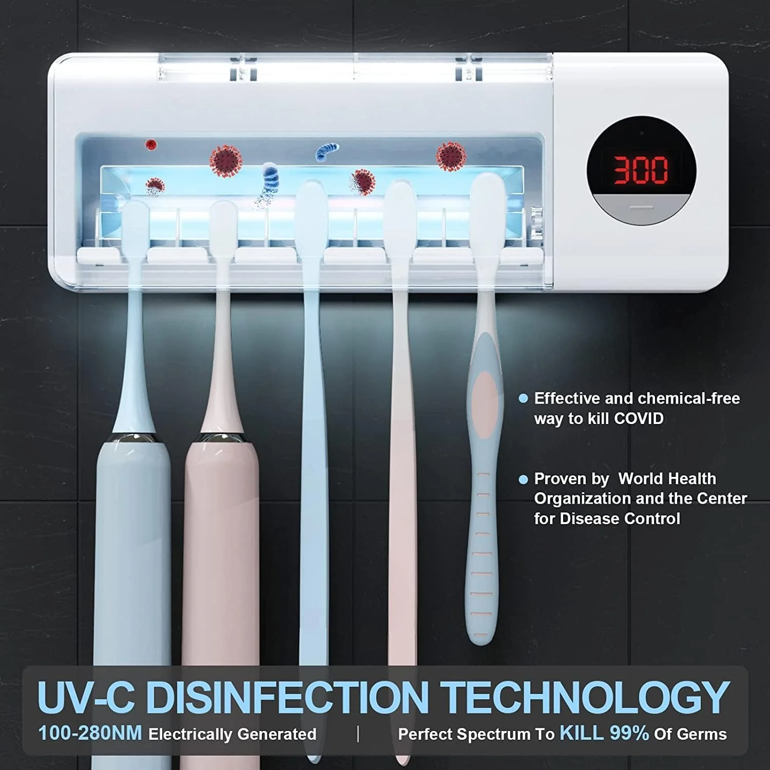 Antibacterial Toothbrush Sanitizer Holder - Image 2
