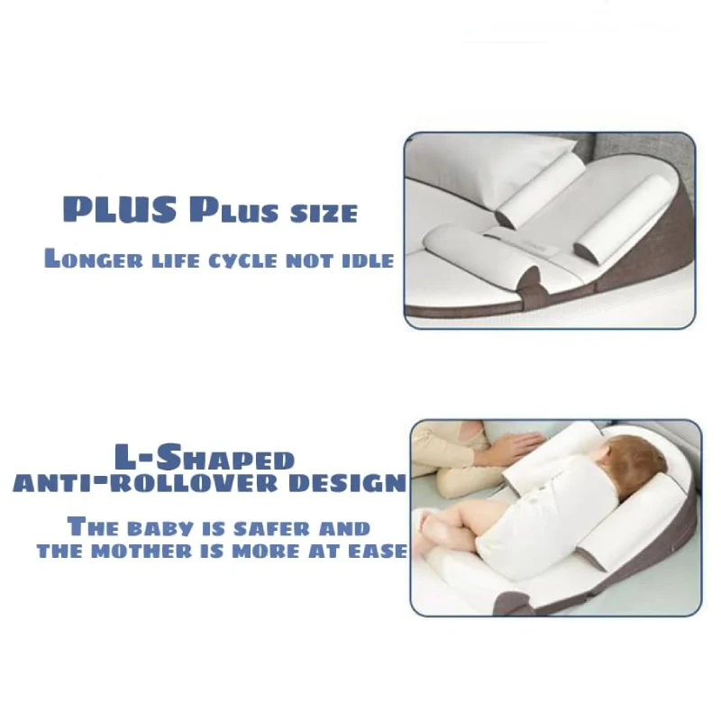 Baby Wedge Side Sleeping Pillow Bed Reflux Anti Roll Newborn Bed - Image 3