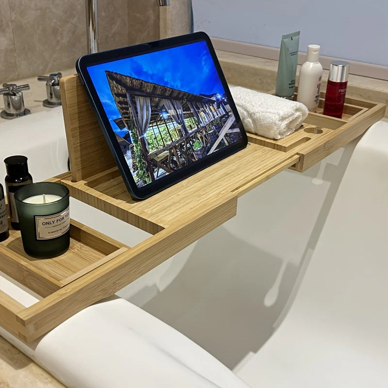 Bamboo Bathtub Tray - For Ultimate Relaxation - Image 2