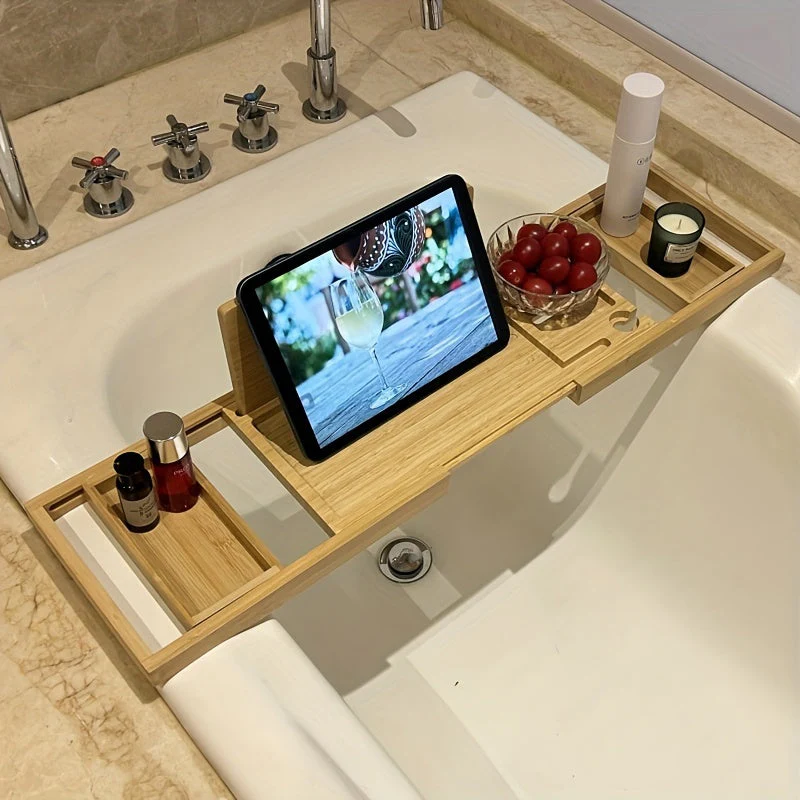 Bamboo Bathtub Tray - For Ultimate Relaxation - Image 4