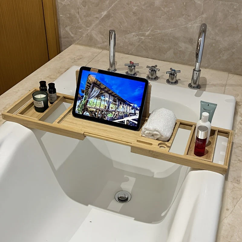 Bamboo Bathtub Tray - For Ultimate Relaxation - Image 5