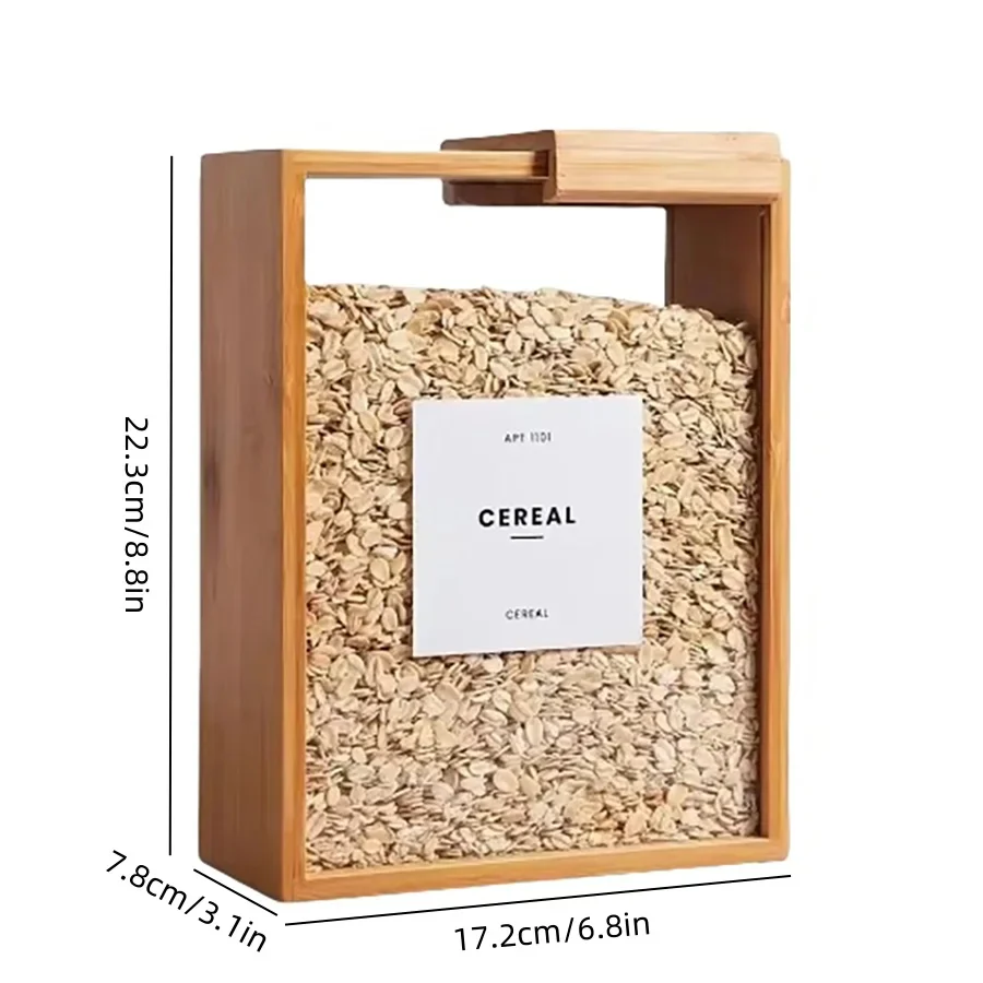 Bamboo Cereal Dispenser and Food Storage Container - Image 4
