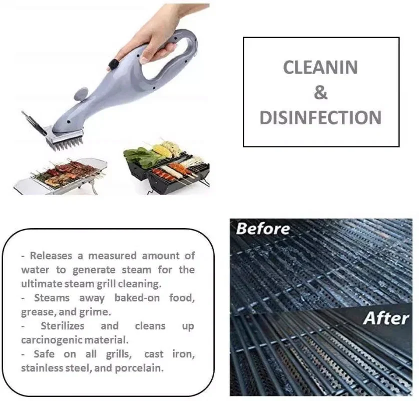 Barbecue Grill Outdoor Steam Cleaning Brush BBQ Cleaner Charcoal Scraper - Image 3