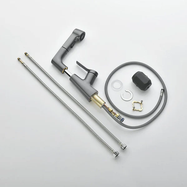 Bathroom Faucet With Rotating Retractable Hand Shower - Image 8