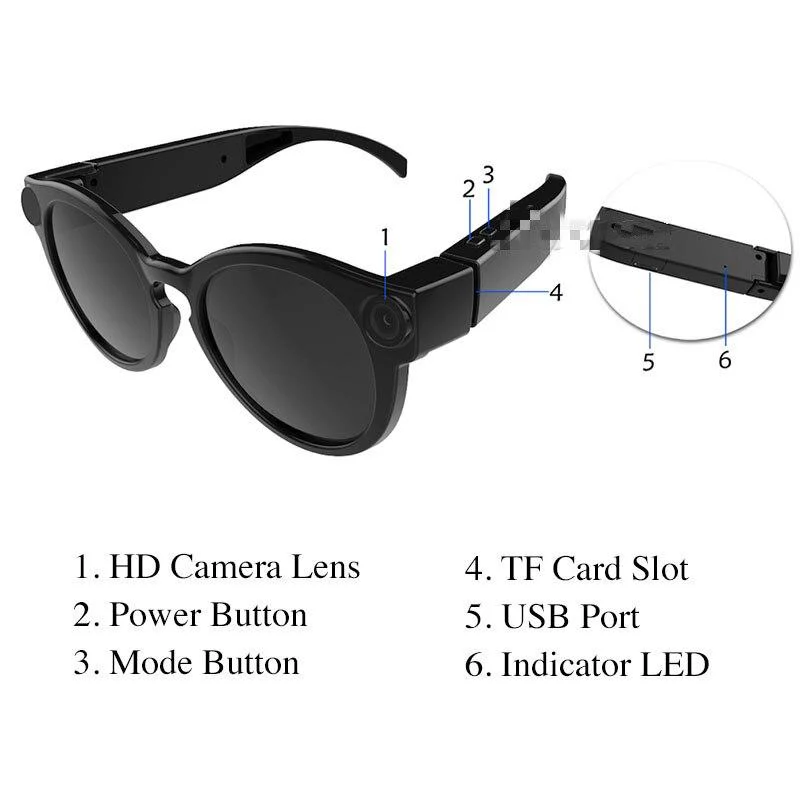 Bicycling Glasses WiFi Mini Camera HD 1080P DVR Video Audio Recorder - Image 6