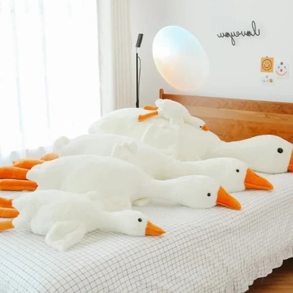 Big White Goose Throw Pillow Duck Sleeping Plush Toy Big Goose Doll Stuffed Toy - Image 6