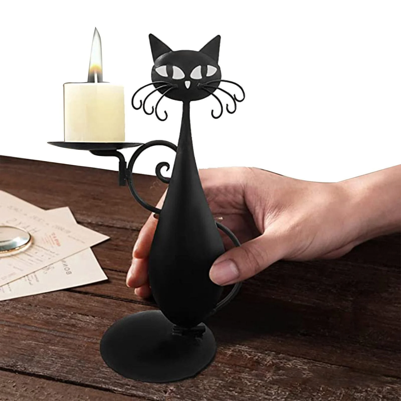 Black Cat Candle Holder - Image 3