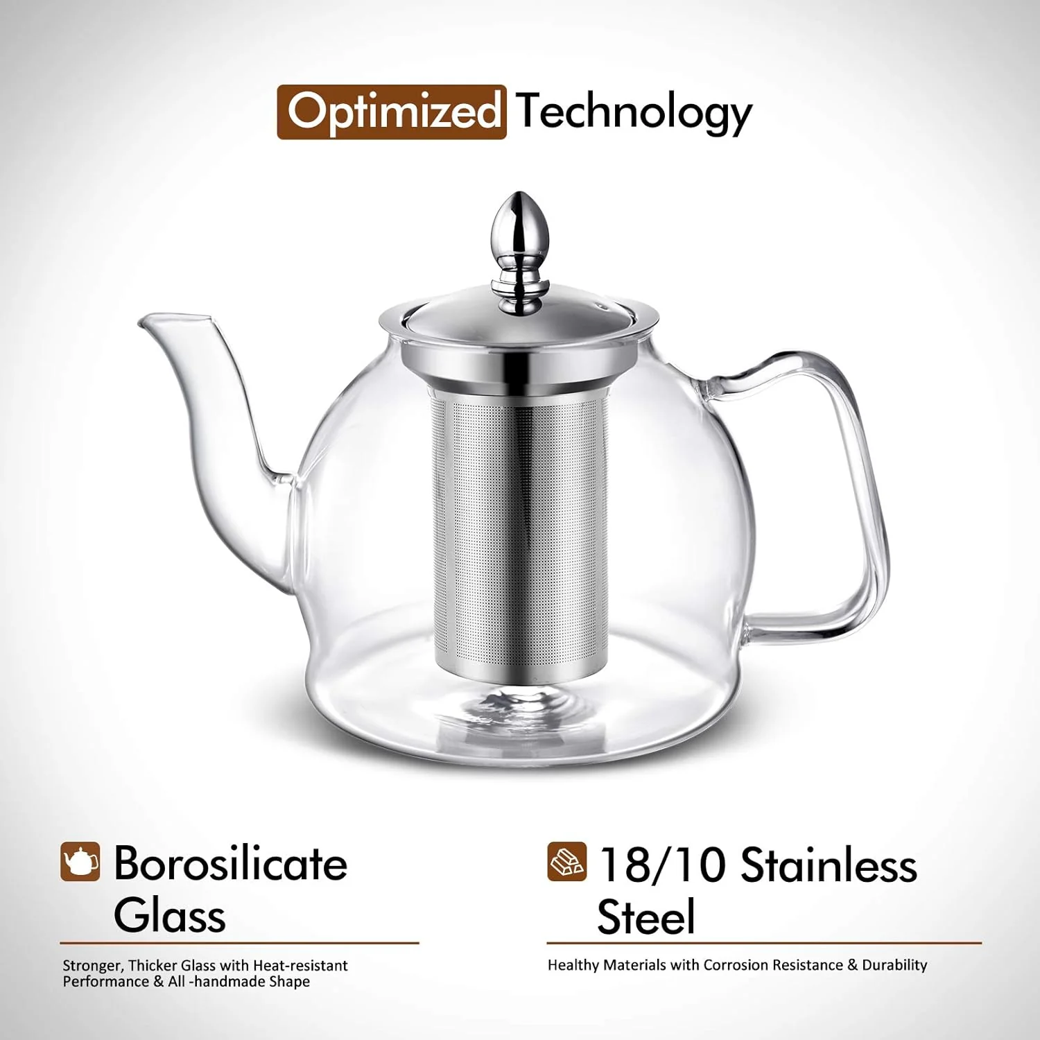 Blooming And Loose Leaf 1000ml Glass Teapot With Removable Infuser - Image 6
