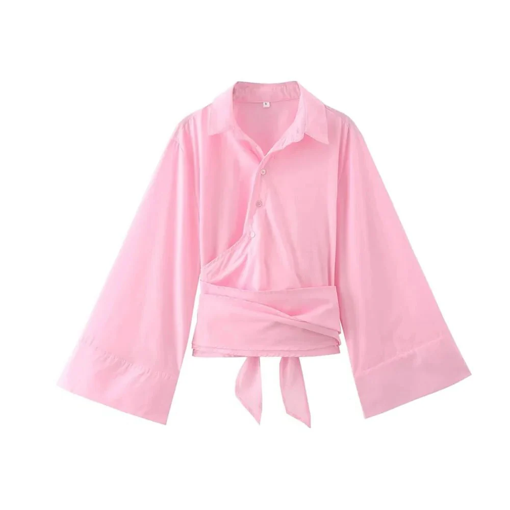 Blouse With Wide Bow Belt - Image 3