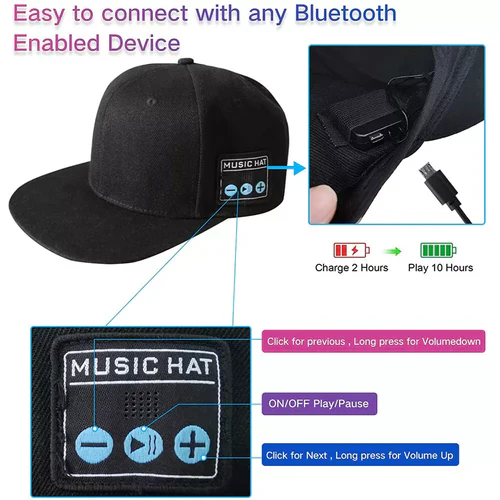 Bluetooth Speaker Baseball Cap – Wireless, Waterproof, and Stylish - Image 4