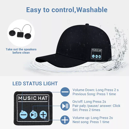 Bluetooth Speaker Baseball Cap – Wireless, Waterproof, and Stylish - Image 5