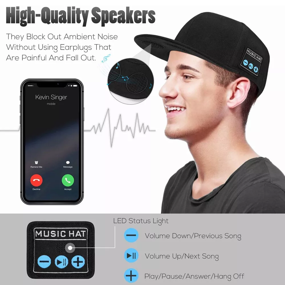 Bluetooth Speaker Baseball Cap – Wireless, Waterproof, and Stylish - Image 6