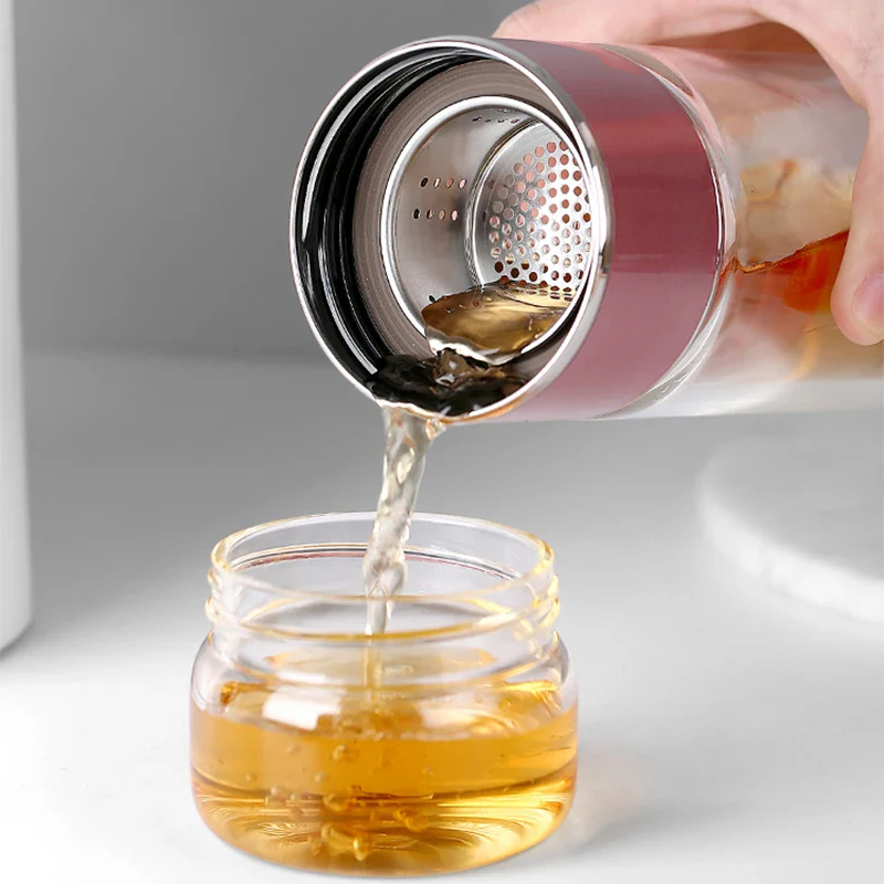 430ml Borosilicate Glass Double Layer Tea Infuser - Image 2