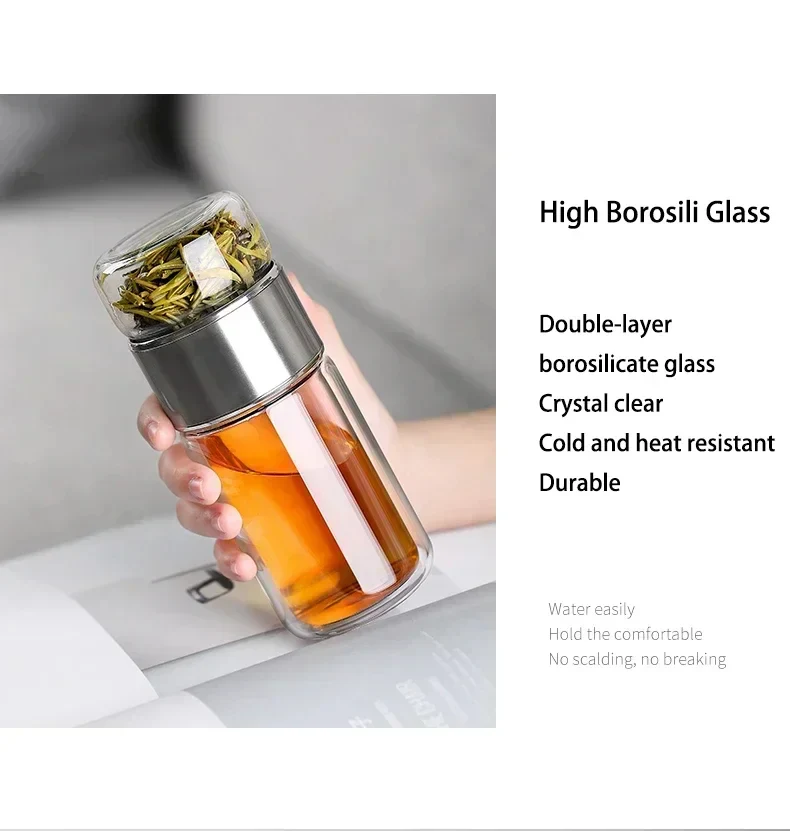 430ml Borosilicate Glass Double Layer Tea Infuser - Image 5