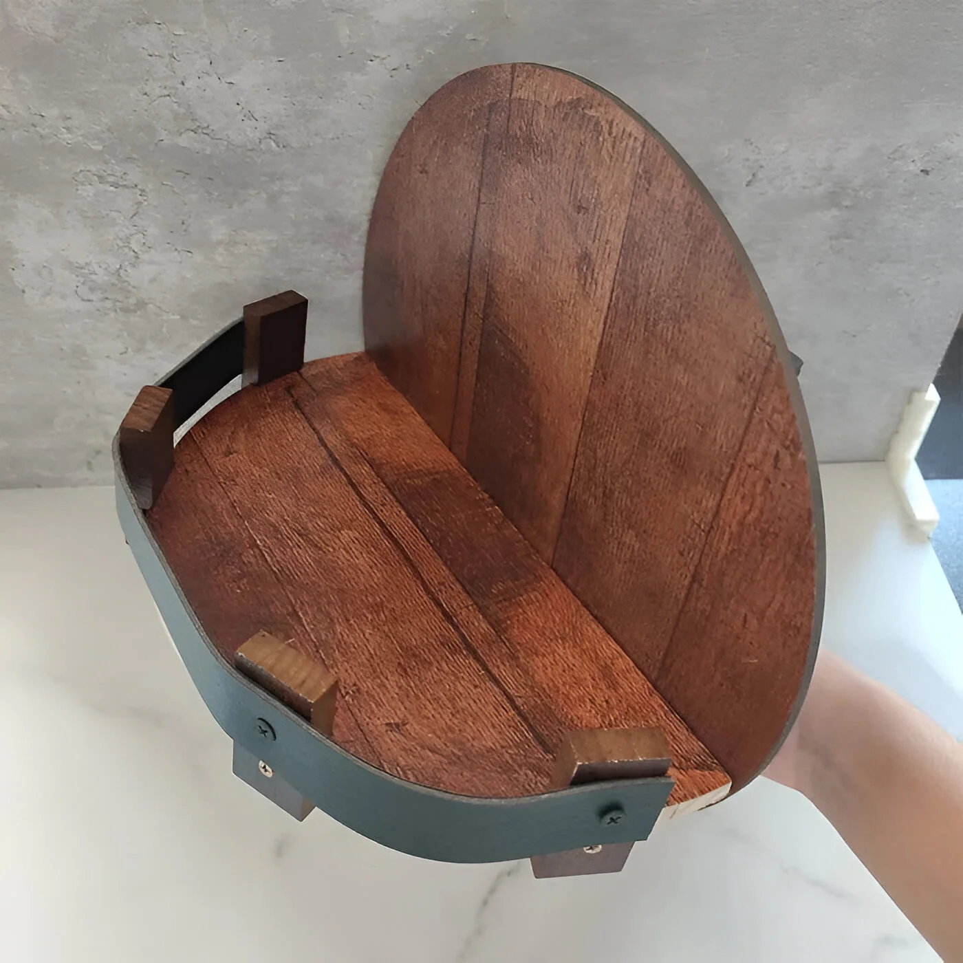 Bourbon Whiskey Barrel Shelf - Rustic Bar Accessories - Image 2
