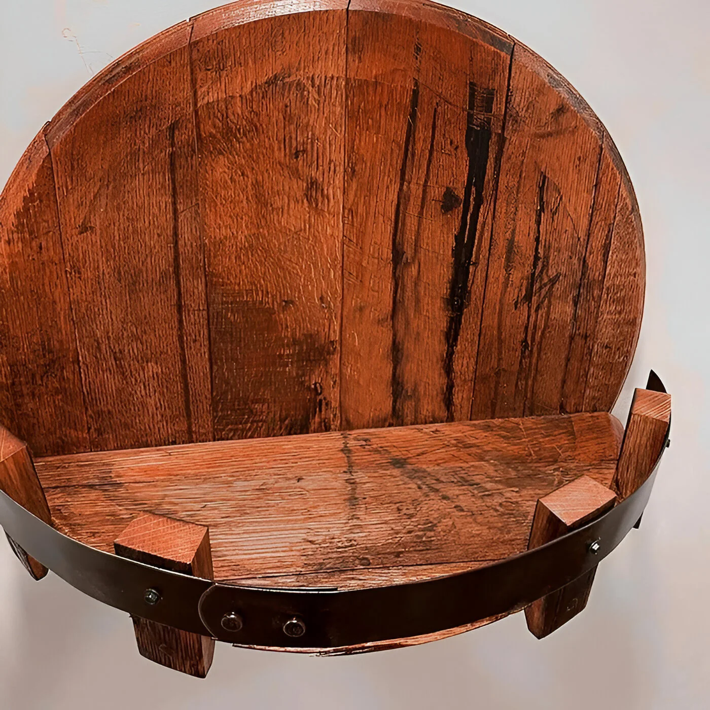 Bourbon Whiskey Barrel Shelf - Rustic Bar Accessories - Image 4