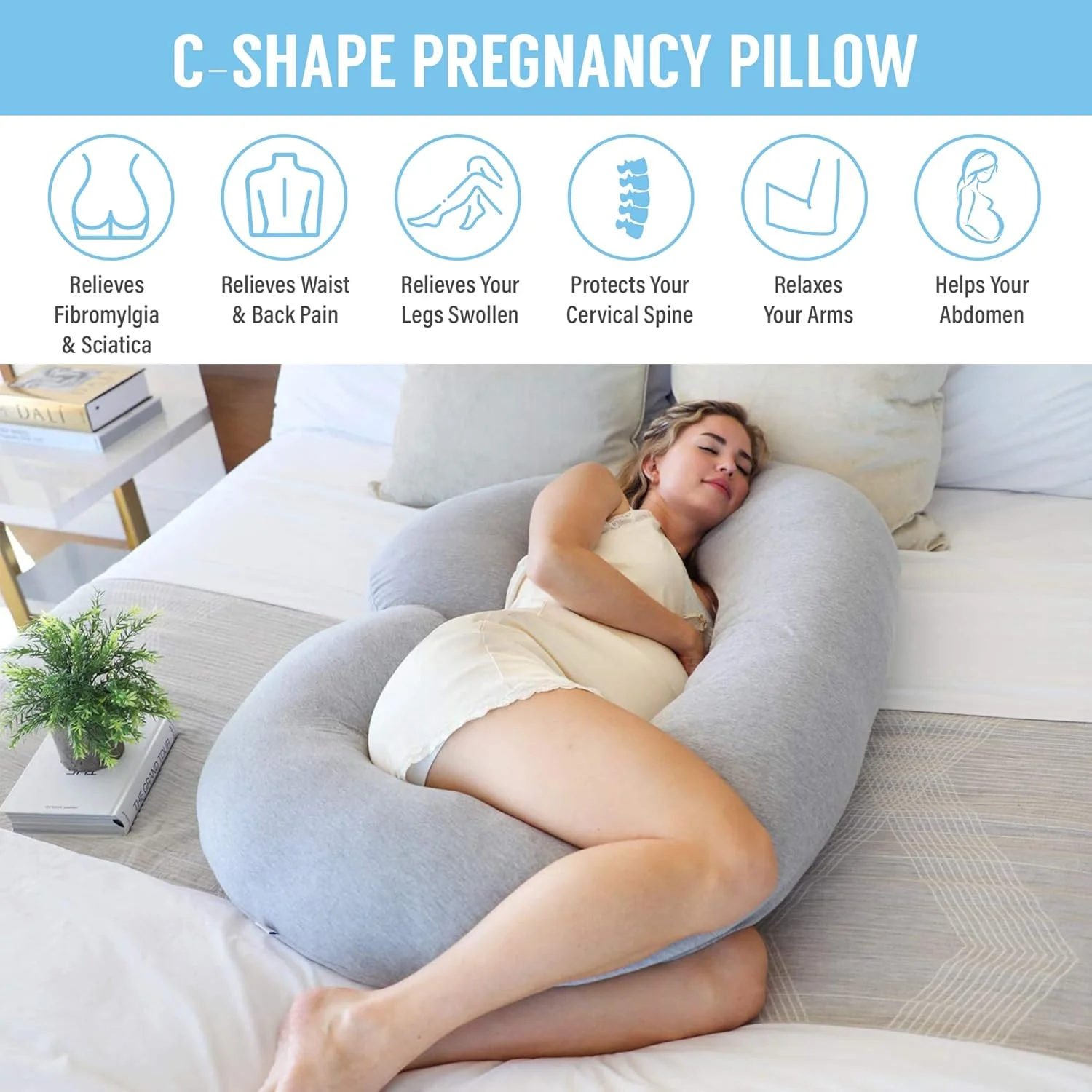 C Shaped Full Body Pregnancy Pillow - Image 2