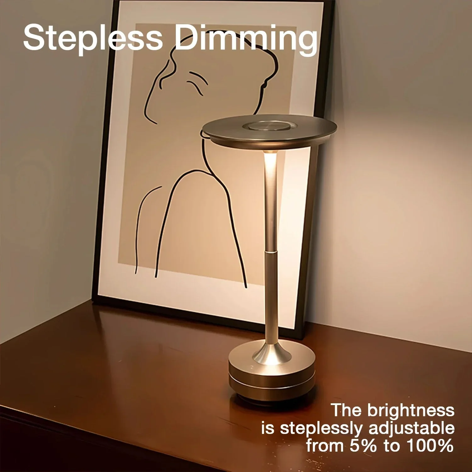 Cable-Free Rechargeable Modern Aura Table Lamp - Image 4