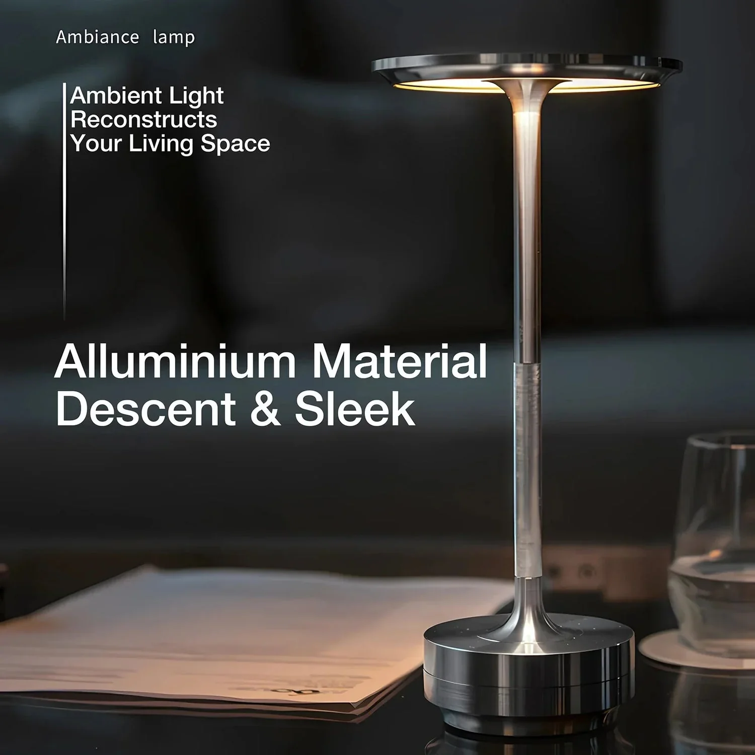 Cable-Free Rechargeable Modern Aura Table Lamp - Image 6