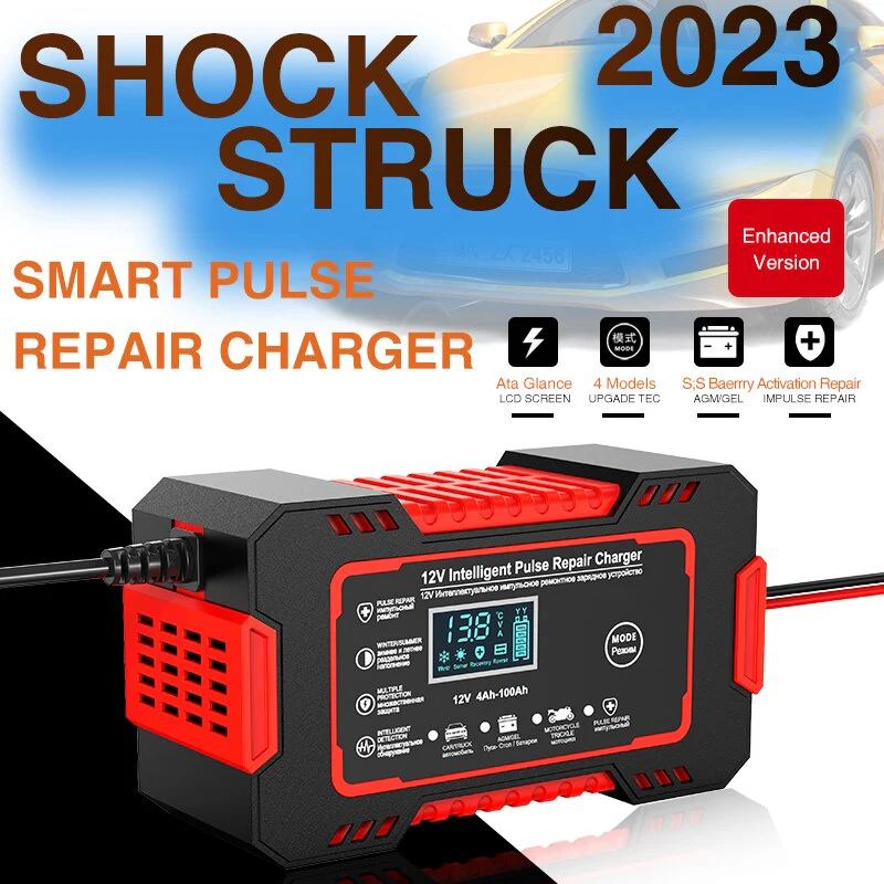 Car Battery Charger 12v 6a Pulse Repair LCD Display - Image 3