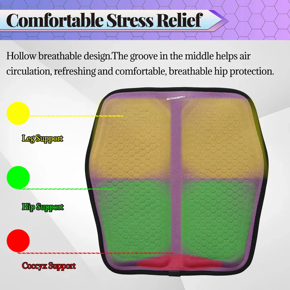 Car Seat Cushion with Breathable Cool Gel - Universal and Multifunctional, Provides Pressure Relief for Back and Tailbone Pain - Image 4